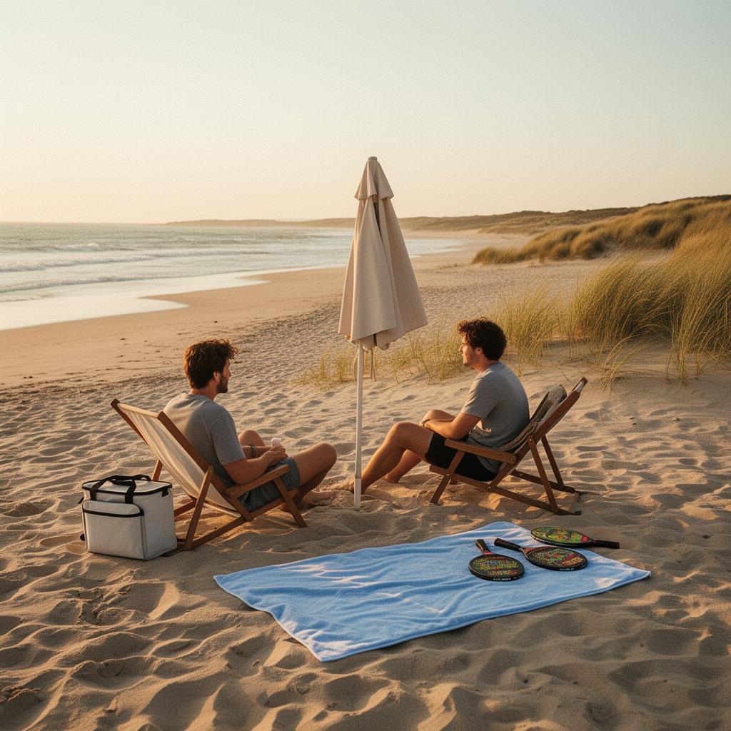 Malle Chill en situation sur la plage du Médoc